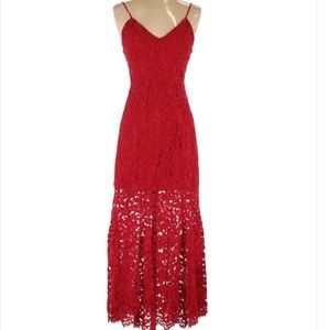 NBD Red Lace Cocktail Dress - Wedding Perfect